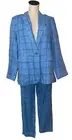 Sundance Women’s Linen 2Pc Pantsuit Blazer+Pants size L/12 NWT Windowpane Plaid