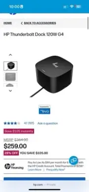 HP Thunderbolt Dock 120W G4 | BRAND NEW - FAST SHIPPING