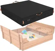 Sandbox Cover,600D Waterproof Oxford Fabric With Two Reflective Carrying Handles and a Loop of 4.8 Metre Webbing Carabiners, Elasticated Drawstring at the Bottom, Outdoor Garden Protector.