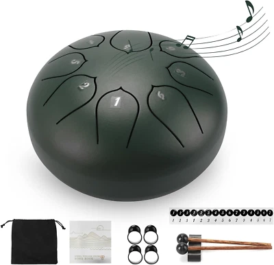 Rain Drum Tongue Drum for outside Garden 6 Inches 8 Notes Waterproof Steel Chakr