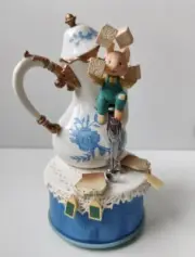 NWB Enesco Merry Mouse Tea For Two Music Box 1995 WORKING NEVER USED Christmas