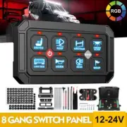 RGB 8 Gang Switch Panel Toggle LED Light Bar Switch Relay System for Car Marine (for: Subaru)