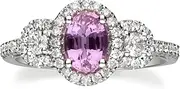 [Gin & Grace] Gin and Grace 14K White Gold Pink Sapphire Ring with Diamonds for women | Ethically, authentically & organically sourced (Oval) shaped Sapphire hand-crafted jewelry for her | Sapphire Ring for women