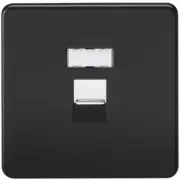 Knightsbridge SFRJ45MB - Screwless RJ45 Network Outlet Socket - Matt Black