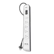 Belkin Surge Protector 4 AC outlet(s) 2m Black, White [BSV401AU2M]