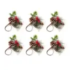 Napkin Rings Set of 6 Christmas Holiday Rustic Farmhouse Napkin Rings2965