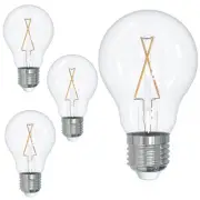4Pack A19 LED Filament Light Bulb, 2.5W(25W), E26, Clear, 2700K, 250LM