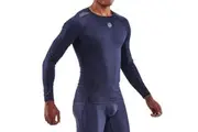 Skins Men's 3-Series Activewear Long Sleeve Top Navy Blue