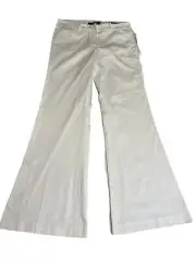 NWT Sandro Studio Fit And Flare Size 6 White Pants Fit Hip Thigh Bell Bottom