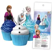 Frozen Wafer Cupcake Toppers - 16pc, cake toppers, birthday cupcakes