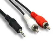 KNTK 6 ft 3.5mm 1/8" AUX to 2 RCA RW Y-Cable Audio for Car Tablet Phone MP3 PC