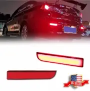 For Mitsubishi Lancer Evo Rear Bumper Reflector Red Brake LED w/Turn Signal Kit