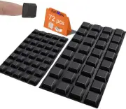 Black Rubber Feet 72PCS Self Adhesive Bumper Black,