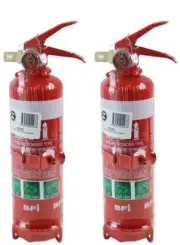 2 x FIRE EXTINGUISHERS 1.0KG 1A:20B:E Dry Powder With Bracket Car Home Caravan
