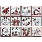 12PCS/Pack Christmas Painting Stencil Christmas Decoration Supplies