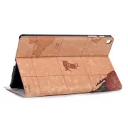 MCC For Samsung Galaxy Tab A8 10.5" X200 X205 World Map Leather Case Cover A 8 [Brown / Green (Dark)]