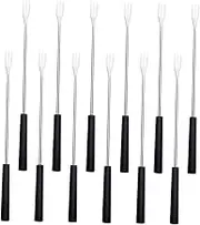 SOLUSTRE 12Pcs Stainless Steel Fruit Forks Comfortable Grip Fondue Forks for Chocolate Cheese Fruit for Home Parties Desserts Lightweight Design