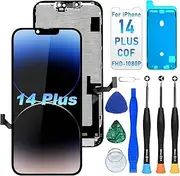 DIGI4U LCD Display Replacement for iPhone 14 Plus, 6.7" FHD Screen with 3D Touch, True Tone, Face ID - Touch Screen Digitizer Repair Kit (Models: A2632, A2885, A2886, A2887, A2896)