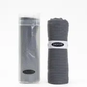 2pk Jason Sports Gym Drying/cooling Towel Set W/ Tube - Charcoal