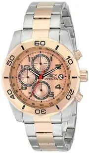 NEW Invicta 16083 Men's Pro Diver Rose Gold/Silver Steel Quartz Bracelet Watch