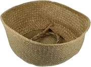 iplusmile Woven Flowerpot Storage Basket Multi Functional Foldable Organizer Rustic Decorative Basket for Flowers and Sundries Space Saving Design Sturdy and Practical Home
