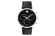 Movado Leather Black Dial Chronograph Men's Swiss Made Watch - 607778
