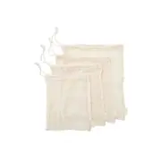 J Elliot Home Lemonade Karma Set of 4 Cotton Natural Mesh Storage Bag Set