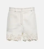 [Elie Saab] Elie Saab Embroidered cotton shorts AU 14 white