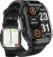 [MIDDOW] Military Smartwatch for Men (4G LTE + WiFi + GPS), 2.13" AMOLED Display (Bluetooth Calls), 16GB Storage Extra-Large Battery, Fitness Tracker & Health Monitor, Compatible with iOS & Android