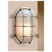 Mornington Bunker Light, Brass &amp; Sandblasted Glass