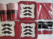 MUSTACHE - Birthday Party Supplies Set Pack Kit 16