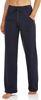 [Athletic Works] Women's Relaxed Fit Dri-More Core Cotton Blend Yoga Pants Available in Regular and Petite