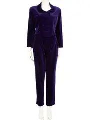 Purple Velvet Blazer & Trouser Set