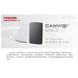 TOSHIBA 黑靚潮II Canvio BASICS A2 2TB 2.5吋 USB3.0 外接式硬碟 (黑)