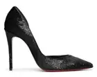 Christian Louboutin Iriza 100 Black Velvet Papillon D'Orsay Heel Pump 39.5