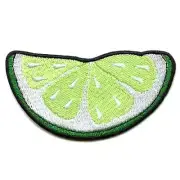 Half Lime Slice Patch Fresh Citrus Sour Embroidered Iron On