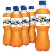 Sunkist Orange Zero Sugar Soda Soft Drink 16.9oz Bottles 6 Pack Soft Drinks New
