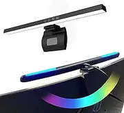 XIULIUU Computer Monitor Light,Bar with RGB Backlight, Eye Caring LED Screen Monitor Light Bar, USB Powered Monitor Lamp with Touch Sensor, No Screen Glare Desk Lamp for Pc, Office，Glaming