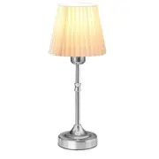 Cordless LED Metal Table Lamp, Portable Fabric Shade Desk Lamp, 3-Level