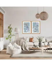 Glistening Shores: Abstract Oyster Diptych by GypseaVillage Wall Art