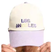 ASOS DESIGN Soft Baseball Cap with Contrast Peak and Embroidery in Lilac