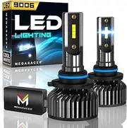 Mega Racer 9006 Light Bulbs | HB4 9006 Fog Light Bulb | Super Bright 6500K Cool White | Compatible with Light Bulb 9006 HB4 | Plug and Play | 9006 Bulbs | Pack of 2
