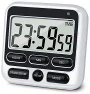 Digital Kitchen Timer with Alarm Switch On/Off Switch, 24 Hour Clock and Alarm