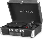 Portable Suitcase Turntable with Bluetooth and Aux Input - Retro Sound Quality