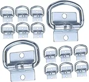 Alipis 16pcs Towing Trailer Tarpaulin Hitch Chain Basket Frame Tie Down Ring Door Points D Ring Shackles Auto Cotter Tie Downs for Trailers Tow Bars Plat Silver Galvanized Iron