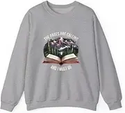 [X.Style] Teachers Book Lovers The Pages are Calling and I Must Go ds041 Sweater Grey L