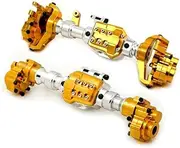 1/10 Front and Rear Axle Set for 1/10 RC Crawler Tra&xxas TRX-4 for Def&Ender for Bro&nco G500 Metal Upgrade Parts Rear+Fr&on&t Portal Axle Housing Aluminum Front & Rear Portal Axles