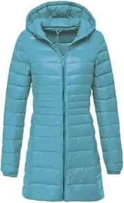 [Generic] Women's Long Down Coat Ultra Light White Duck Down Jacket Warm Overcoats Plus