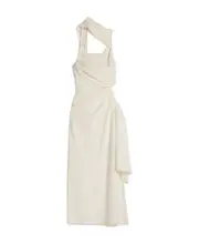 Abanada draped asymmetric dress FR46 White