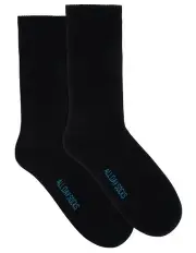 [All Day Socks] Fine Cotton Socks 2-Pack in Black